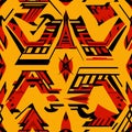 Abstract Geometric Pattern with Red Yellow Black Royalty Free Stock Photo