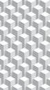 Abstract geometric pattern of repeating white cubes with shadows and depth creating a 3D effect Royalty Free Stock Photo