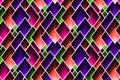 Abstract geometric pattern with scattered mosaic lozenges in trendy colors