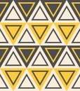 Abstract geometric pattern, illuminating yellow and dark gray triangles