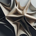 Abstract geometric pattern with sharp, folded shapes and edges. The design features interlocking, Royalty Free Stock Photo