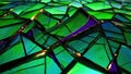 Abstract geometric pattern of shimmering green and blue glass Royalty Free Stock Photo