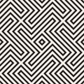 Abstract geometric pattern with stripes, lines. Seamless vector ackground. Black and white lattice texture. Royalty Free Stock Photo