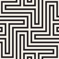 Abstract geometric pattern with stripes, lines. Seamless vector ackground. Black and white lattice texture. Royalty Free Stock Photo