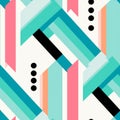 Abstract Geometric Pattern: Teal And Pink Minimalism