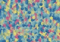 Abstract geometric pattern with vibrant blue yellow and pink mosaic effect Royalty Free Stock Photo