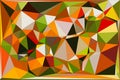 Abstract geometric pattern with vibrant green orange and brown triangles creating modern low poly mosaic Royalty Free Stock Photo