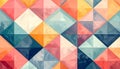Abstract Geometric Pattern Wallpaper Featuring a Dynamic Array of Brightly Colored Triangles and Squares Creating a Textured Quilt Royalty Free Stock Photo