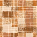 Abstract Geometric Pattern with Warm Earth Tones and Grid Design. Royalty Free Stock Photo