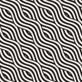 Abstract geometric pattern with wavy lines. Interlacing rounded stripes design. Seamless vector background. Royalty Free Stock Photo