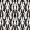 Abstract geometric pattern with wavy lines. Interlacing rounded stripes design. Seamless vector background. Royalty Free Stock Photo