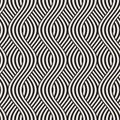 Abstract geometric pattern with wavy lines. Interlacing rounded stripes design. Seamless vector background. Royalty Free Stock Photo