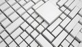Abstract geometric pattern of white cubes and rectangular blocks Royalty Free Stock Photo