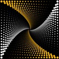 Abstract Geometric Pattern with Yellow and White Dot Matrix on Black Background Royalty Free Stock Photo