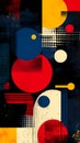 Abstract geometric patterns with bold colors and striking design