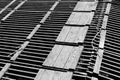Abstract geometric patterns of wood grate
