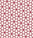 Abstract geometric pentagon grid seamless floral pattern