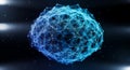 Abstract geometric plexus sphere with glowing blue nodes and connecting lines on dark background Royalty Free Stock Photo