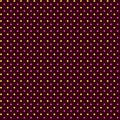 Abstract geometric polka dot seamless fabric pattern Yellow pink polka dots on a dark chocolate brown background Retro style Royalty Free Stock Photo