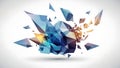 Abstract Geometric Polygon Explosion with Gradient Colors Royalty Free Stock Photo
