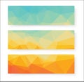 Abstract geometric polygonal banners