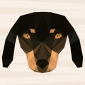 Abstract geometric polygonal dachshund vector background