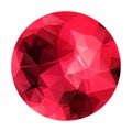 Abstract geometric polygonal red sphere.