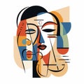 Abstract Geometric Portrait: Modern Cubist Illustration Of A Student Face