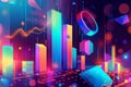 Abstract geometric progress chart - colorful shapes for business growth and data visualization