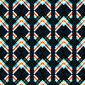 Abstract geometric psychedelic seamless pattern on a black background Royalty Free Stock Photo