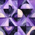 Abstract Geometric Purple and Black Pattern with Concentric Circles Royalty Free Stock Photo