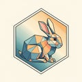 Abstract geometric rabbit design within a Royalty Free Stock Photo