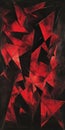 Abstract Geometric Red and Black Pattern with Sharp Triangular Shapes Royalty Free Stock Photo