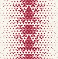 Abstract geometric red deco art print halftone triangle pattern