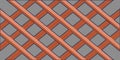 Abstract Geometric Red and Orange Diagonal Lattice Pattern on Gray Minimalist Isometric Background Illustration Royalty Free Stock Photo