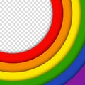 Abstract geometric red, orange, yellow, green, blue and purple circles lgbtq color background. Lgbt Pride History Month color Royalty Free Stock Photo