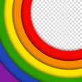 Abstract geometric red, orange, yellow, green, blue and purple circles lgbtq color background. Lgbt Pride History Month color Royalty Free Stock Photo