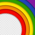 Abstract geometric red, orange, yellow, green, blue and purple circles lgbtq color background. Lgbt Pride History Month color Royalty Free Stock Photo