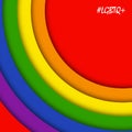 Abstract geometric red, orange, yellow, green, blue and purple circles lgbtq color background. Lgbt Pride History Month color Royalty Free Stock Photo