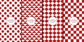 Abstract geometric red seamless patterns combination set. Brochure cover template minimal.