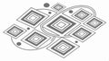 Abstract geometric repeating square pattern background vector design Generative AI Royalty Free Stock Photo