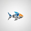 Abstract geometric representation of a fish using triangular Royalty Free Stock Photo