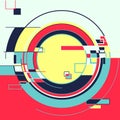 Abstract geometric retro colourful background