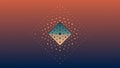 Abstract geometric rhombus shape with dot pattern on gradient background Royalty Free Stock Photo