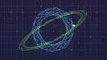 Abstract Geometric Ring Structure with Orbiting Light Royalty Free Stock Photo