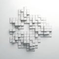 Abstract geometric sculpture of interconnected cubes and lines Royalty Free Stock Photo