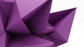 Abstract Geometric Sculpture with Sharp Edges and Facets in a Solid Vibrant Purple Color Rendered in 3D on a Clean White Royalty Free Stock Photo