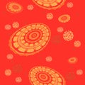 Seamless circles and ellipses pattern red yellow orange