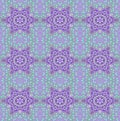Seamless regular stars pattern purple mint green