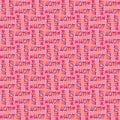 Regular seamless intricate squares pattern pink violet red blue green Royalty Free Stock Photo